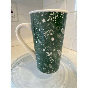 Starbucks 2019 Tall Green & White Christmas Holiday Forest Coffee Mug Cup 16 oz